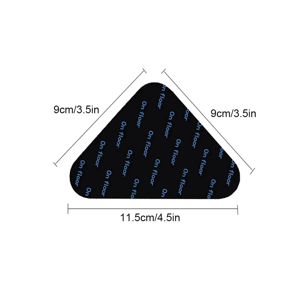 Diagram showing the dimensions of a triangular object, with measurements of 9cm/3.5in for height and 11.5cm/4.5in for base.