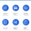 Icons illustrating features like sun protection, customization, pest control, privacy, ventilation, and storage for car windo
