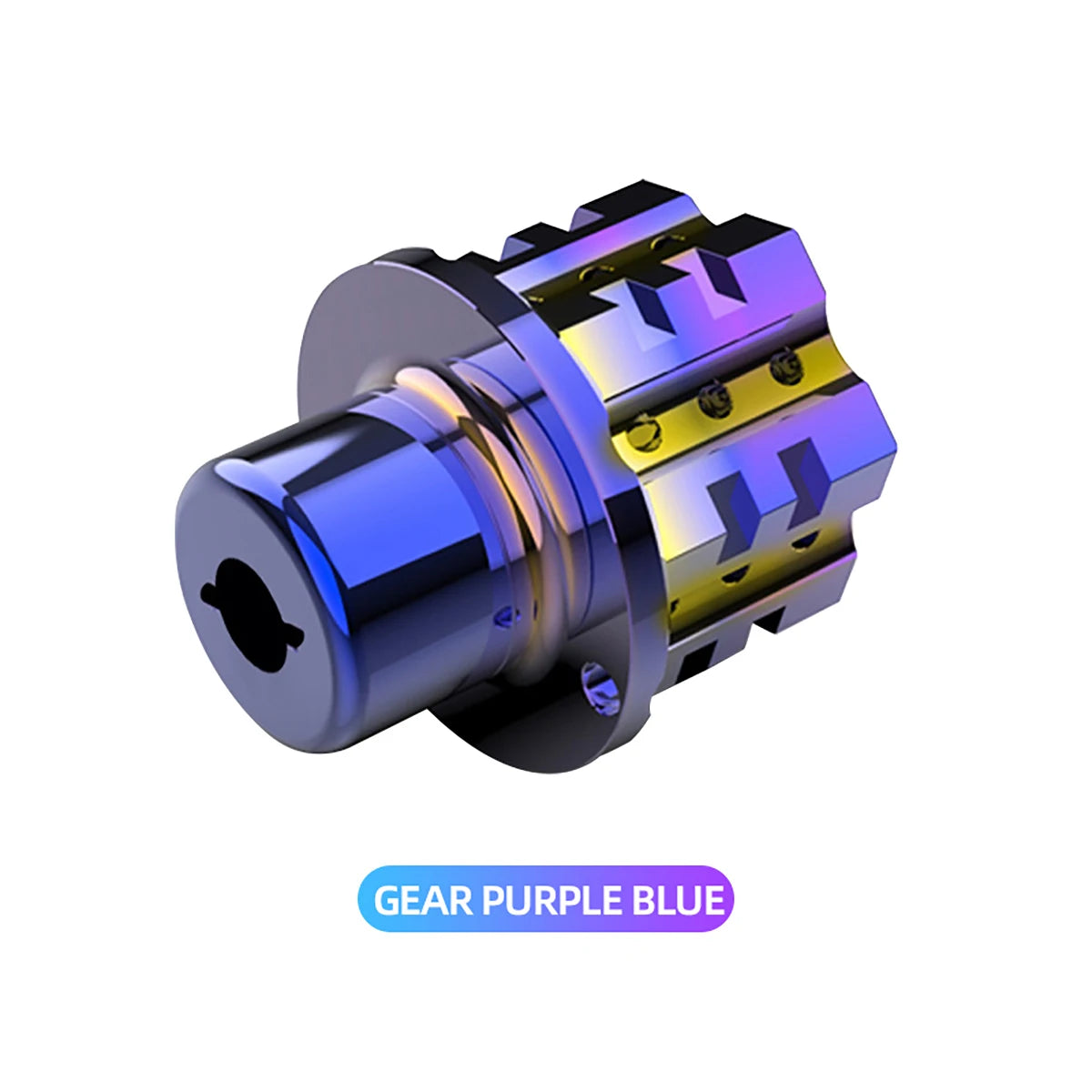 CNC machined titanium motorcycle key head cover with purple and blue accents