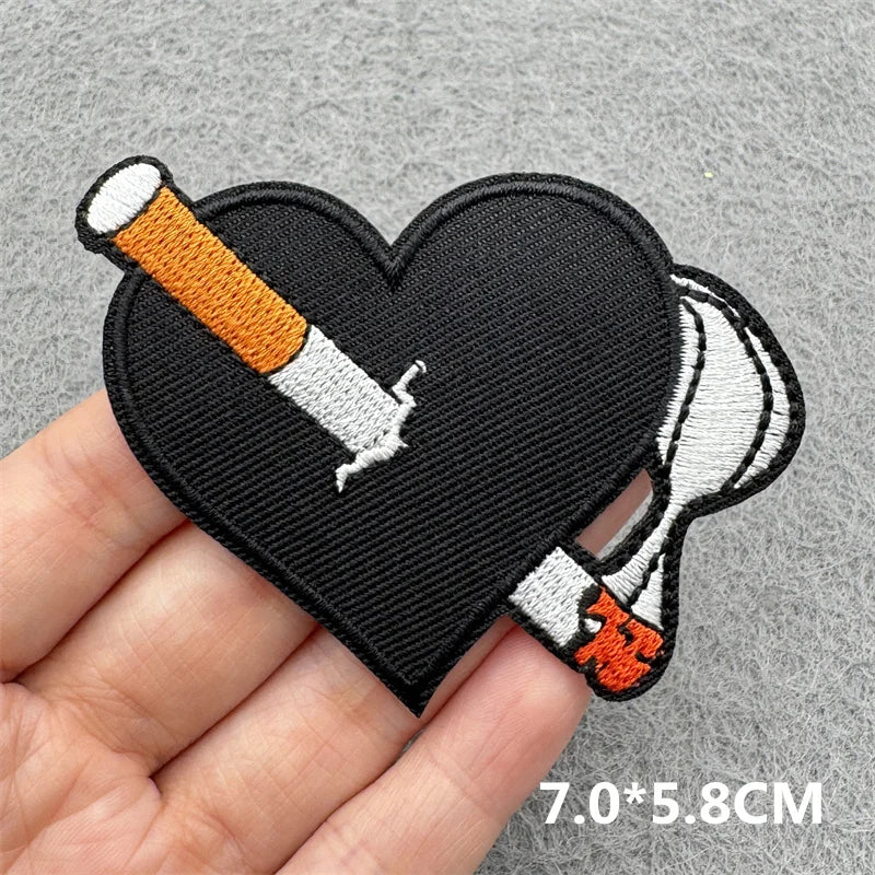 Black & White Racing Flag Embroidered Patches (Iron-On / Sew-On)