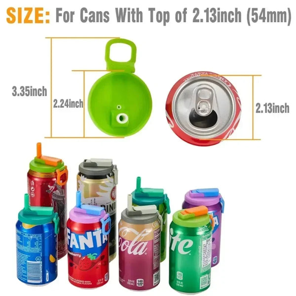 Silicone Soda Can Covers with Straws