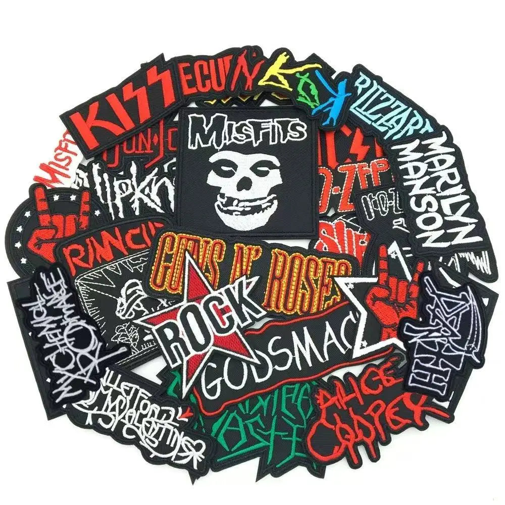 Embroidered Rock Band Patches Set for DIY Clothing Customization
