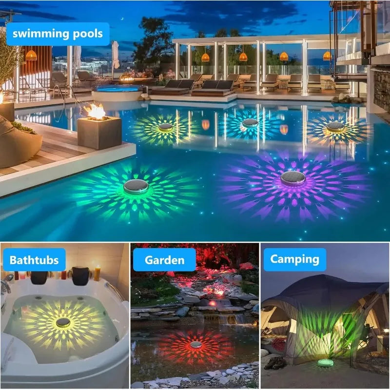 Solar-Powered RGB Pool Light with Remote Control