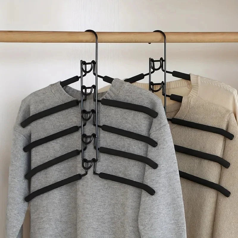 Space-Saving Layered Hangers with Non-Slip Coating