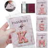 Embroidered Letter Passport Holder with Card Pocket