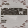 A close-up view of a computer keyboard featuring an Iceberg theme, with the title ICEBERG visible above the keys.
