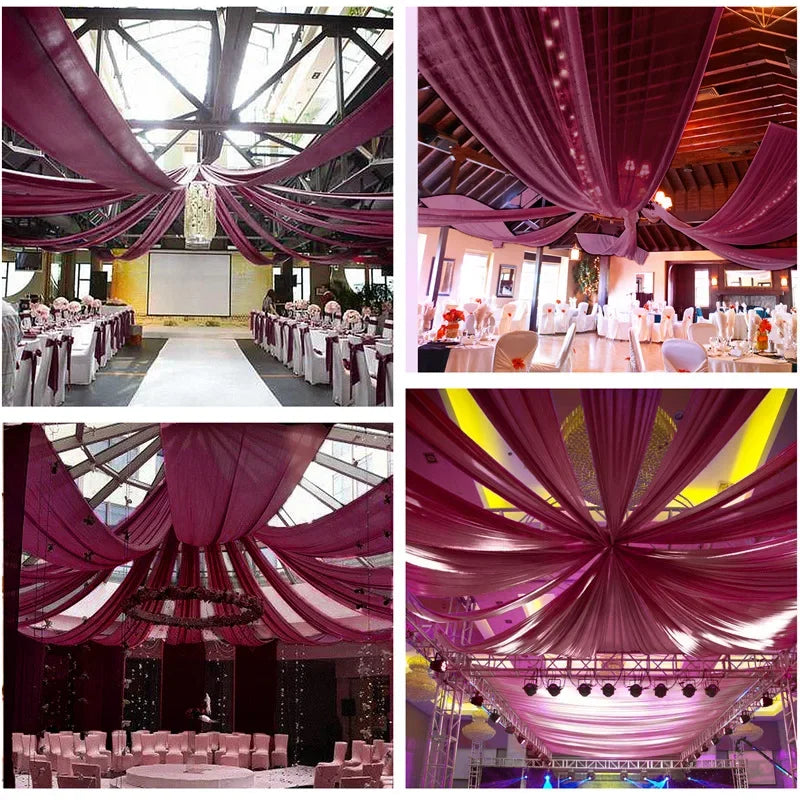 Sheer Chiffon Ceiling Drapes for Weddings & Events