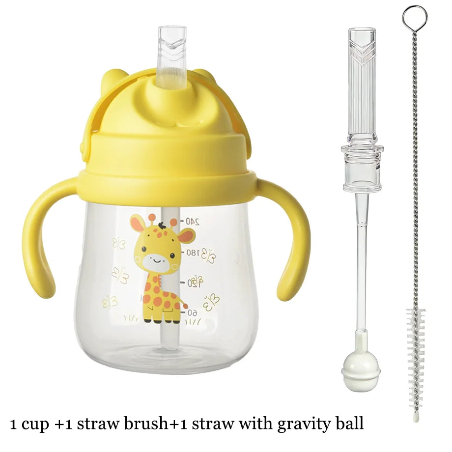 Baby Training Cup with Straw and Easy-Grip Handles