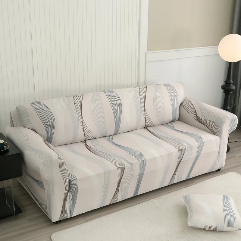Stretch Floral Sofa Cover with Anti-Slip Grip