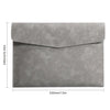 Classeur de documents A4 en cuir PU gris premium avec rabat plié.