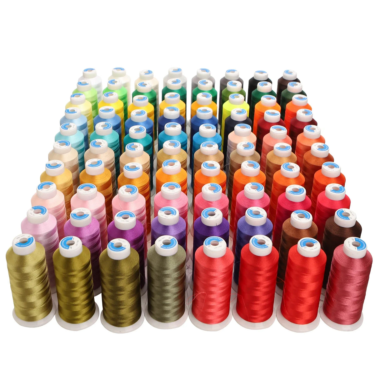 80-Color Polyester Embroidery Thread Set with Large 4000m Spools