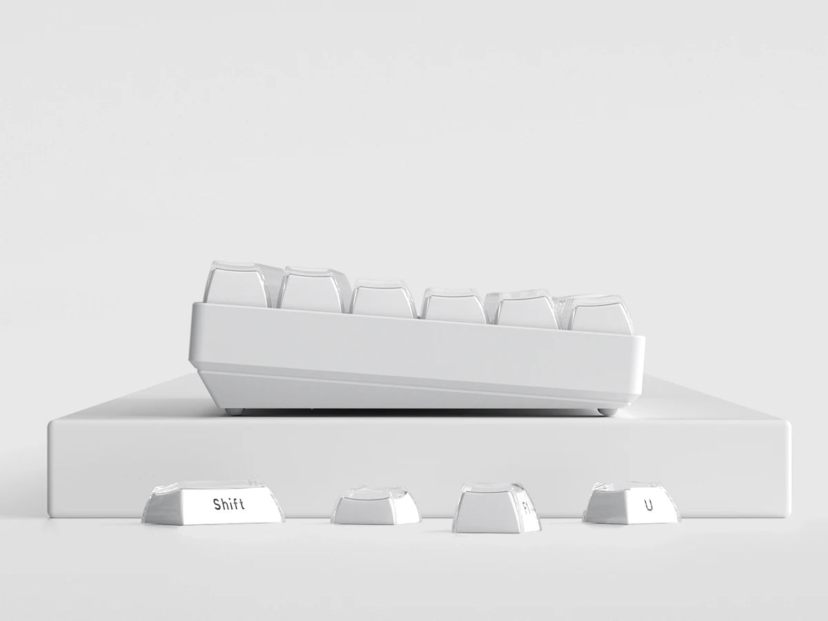 Crystal Clear Jelly Keycaps with Side-Printed Legends for Mechanical Keyboards