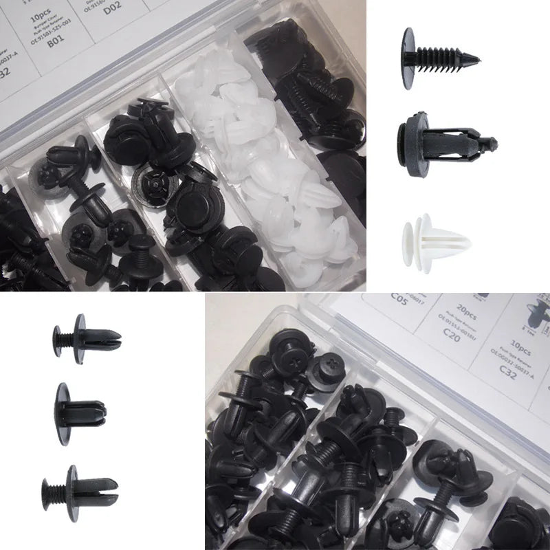 100-Piece Assorted Auto Trim Fastener Clip Kit