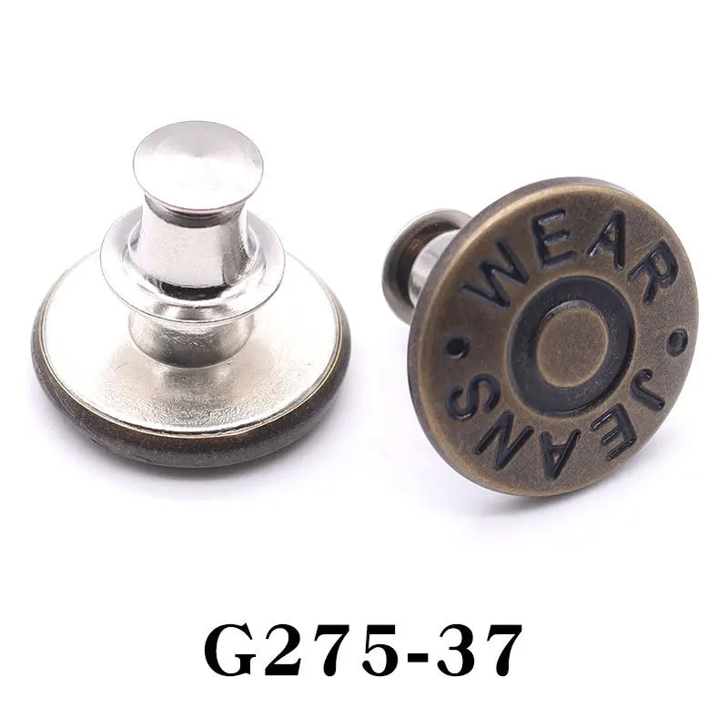 No-Sew Adjustable Jeans Button Pins for Waist Tightening and Decoration