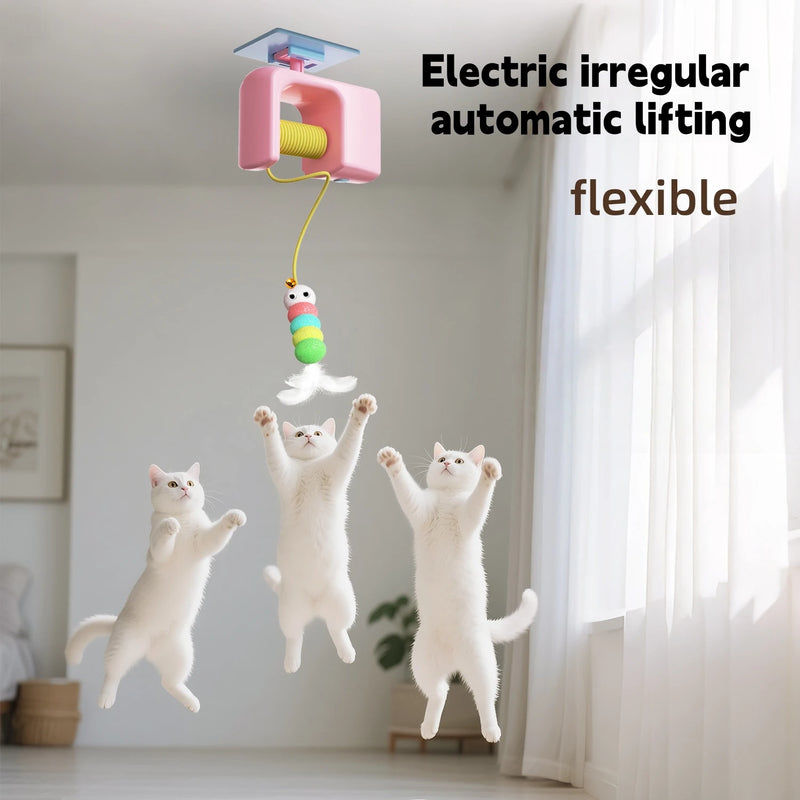 Juguete Colgante Automático para Gatos con Plumas y Cuerdas