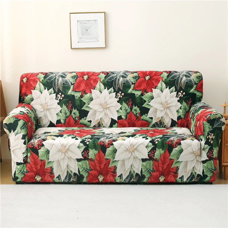 Slip-Resistant Stretch Sofa Cover with Floral Design