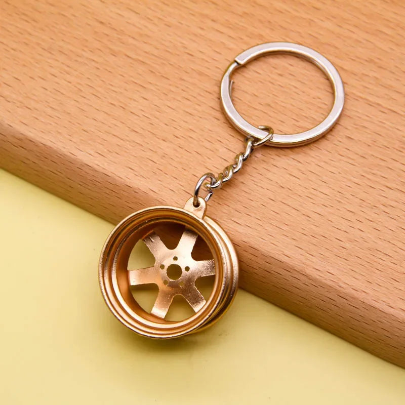 Gearbox Keychain with Turbo Hub and Brake Disc Pendant