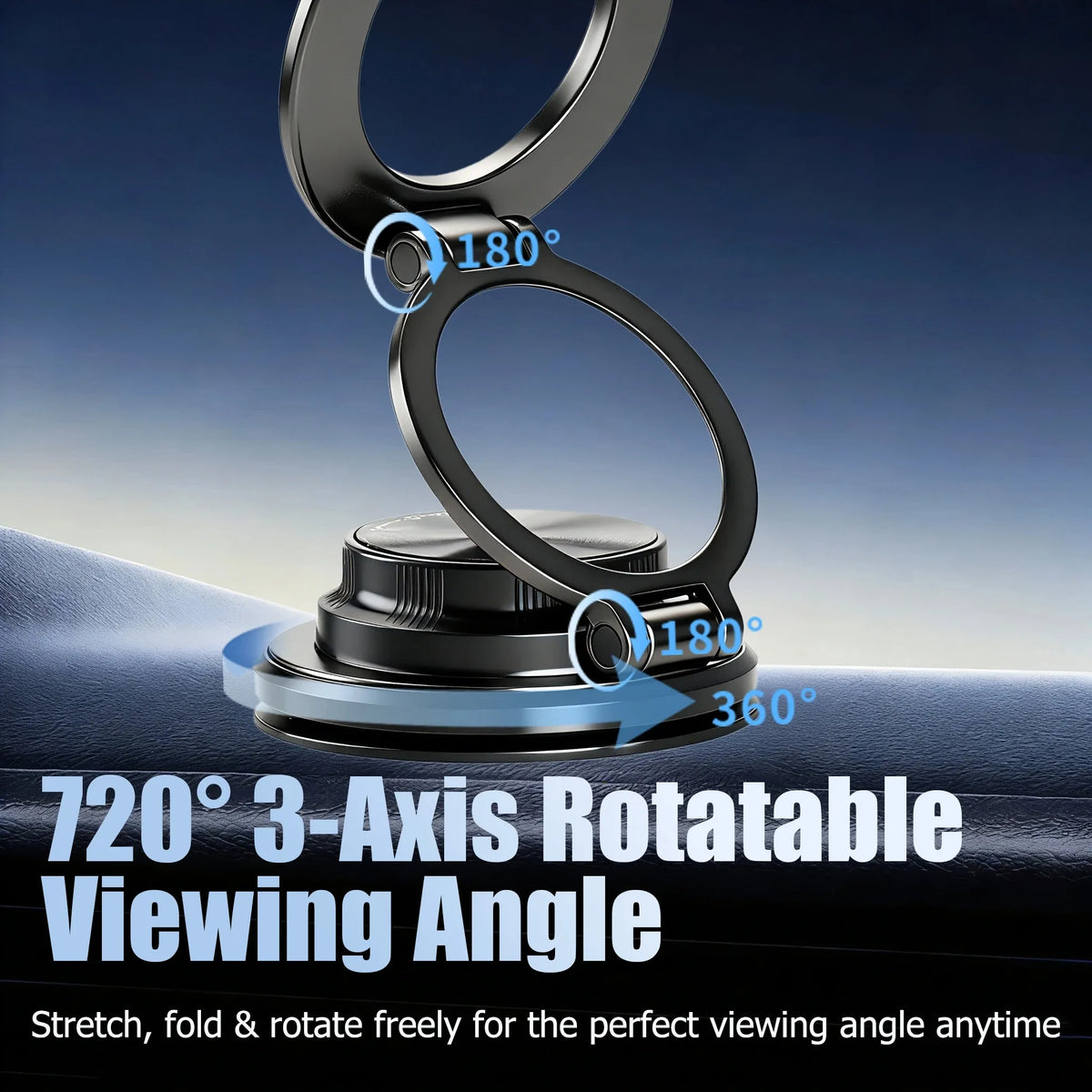 Magnetic Car Phone Holder with Vacuum Suction Mount