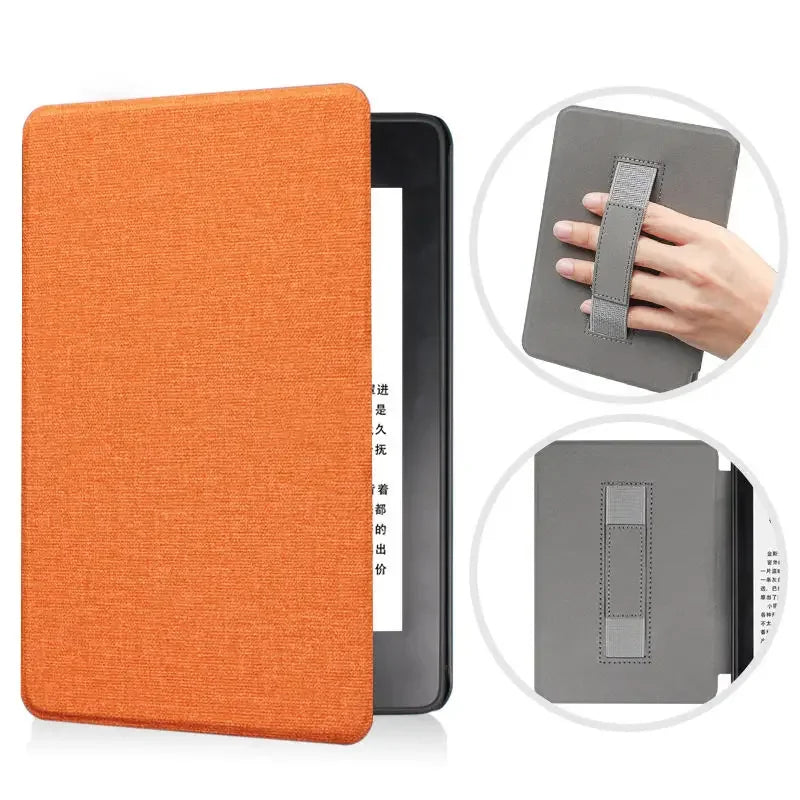 Premium Leather Case for Kindle Paperwhite (2024) with Hand Strap & Auto Sleep/Wake