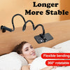 Black flexible bending universal tablet and phone stand used for bedside or desk viewing