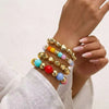 Pulseras de Resina con Cuentas y Colores Vivos (Set de 4)