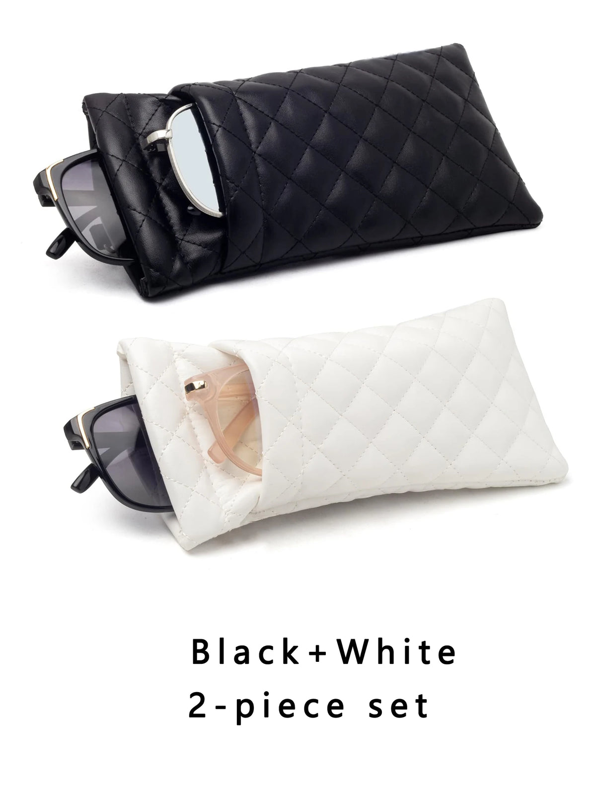 Double-Layer PU Leather Glasses Case with Soft Lining