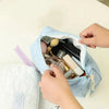 Quilted Floral Cosmetic Bag with Zipper Closure