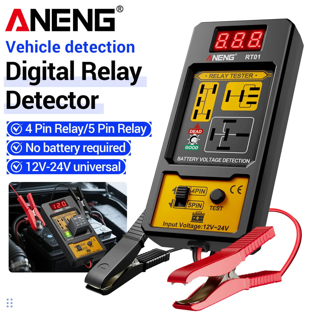 Automotive Relay Tester with Digital Display for 4/5 Pin Relays
