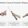 Display showing three methods for motion control function display: push-and-pull, twist to turn, and swing to turn the blade.