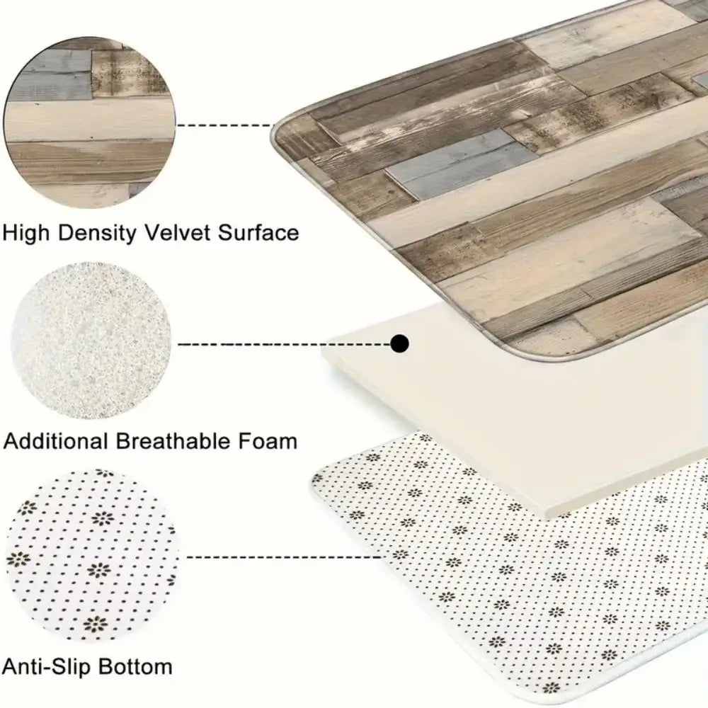 A novelty gun-shaped area rug featuring a high-density velvet surface, breathable foam, and an anti-slip bottom.