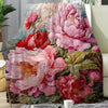 Floral Print Microfiber Throw Blanket