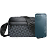 Men's PU Leather Messenger Bag with Plaid Accent