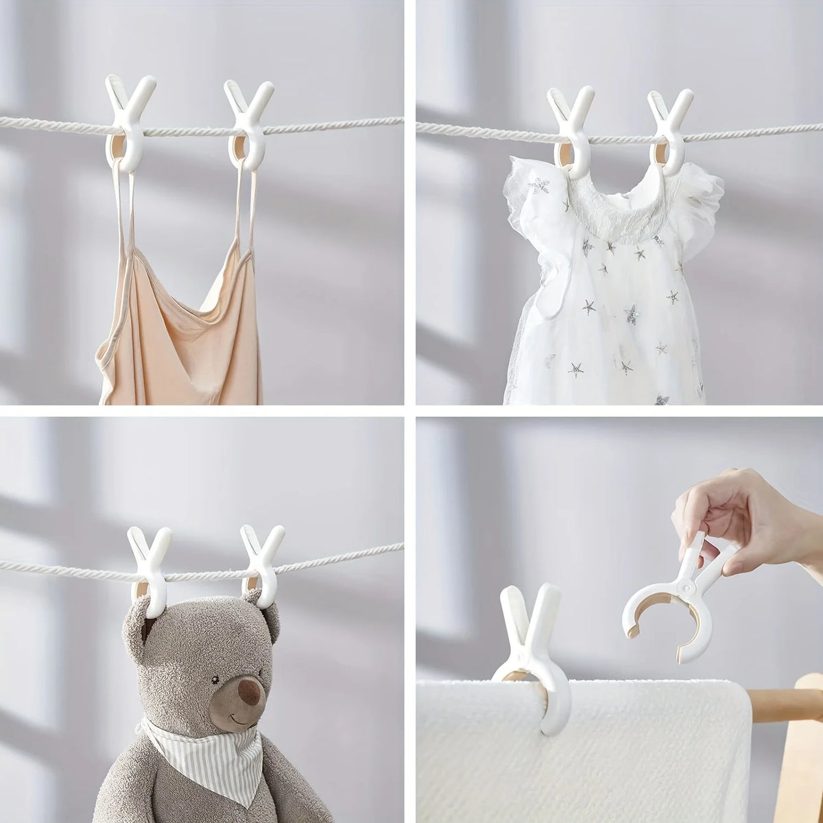 Heavy-Duty Plastic Laundry Clips for Towels, Quilts & More