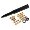 Black carbon fiber style short radio antenna for vehicles