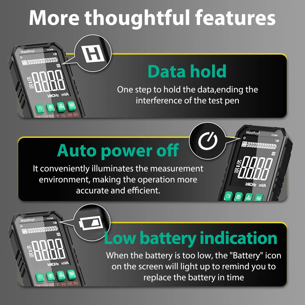 Professional Digital Multimeter with True RMS and NCV Detection