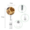 Leopard Print Retractable Badge Holder with Clip