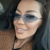 نظارات شمسية ذات إطار بدون حافة بتدرج لوني كبير