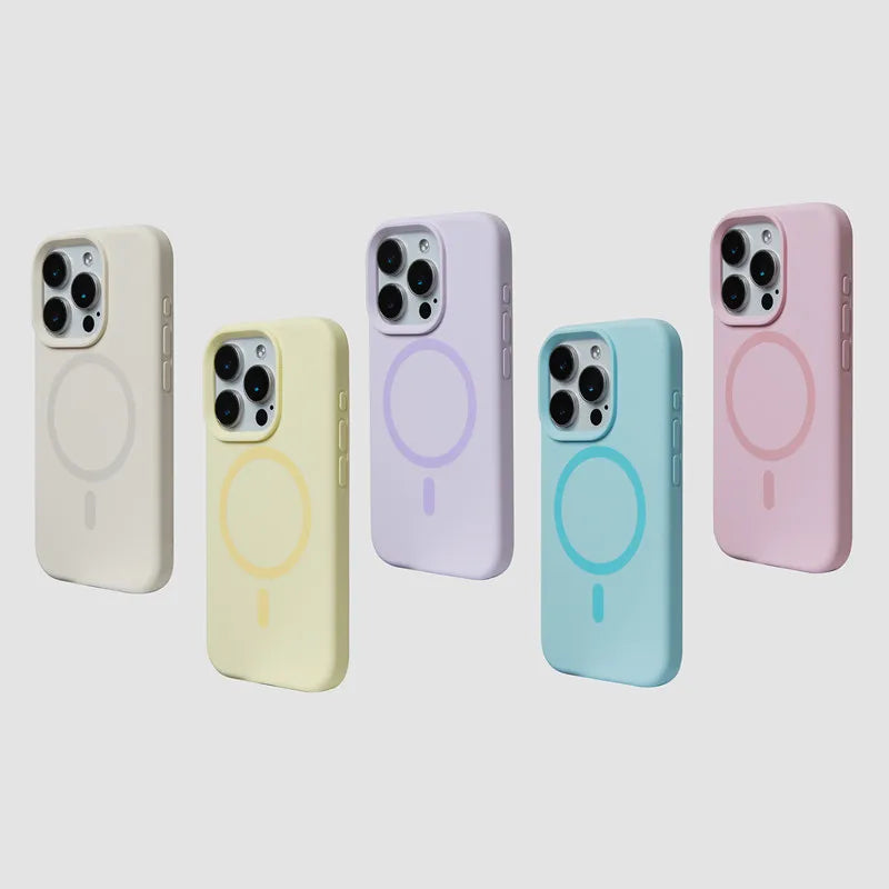Coque en silicone liquide compatible MagSafe