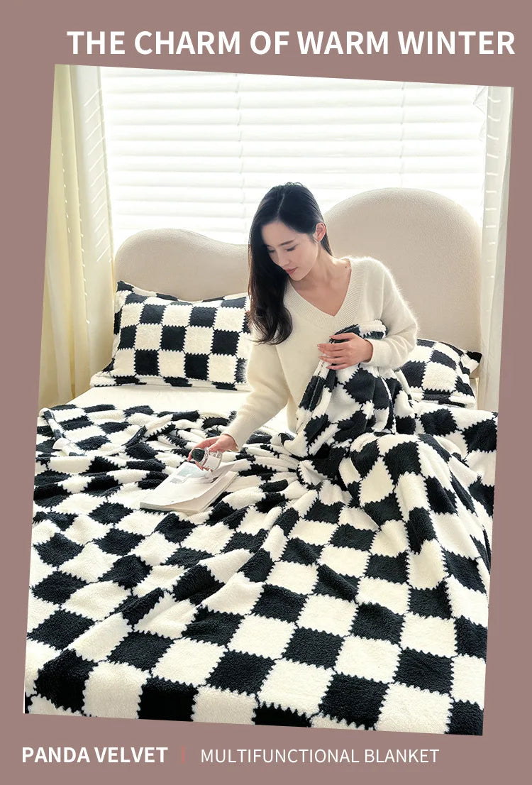 Panda Flannel Throw Blanket - Soft Plush Cover for Couch, Bed & Travel