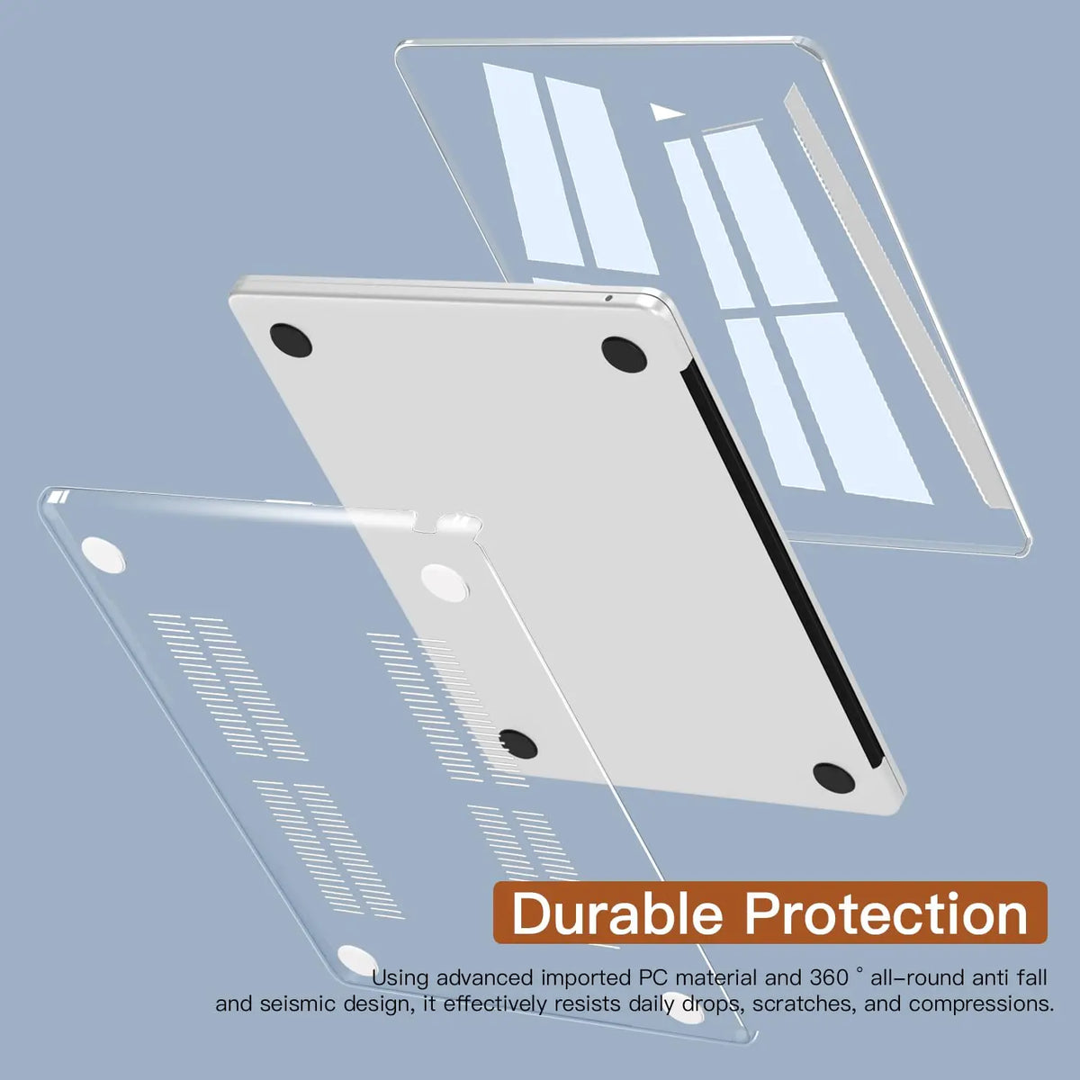 Slim Hard Shell Case & Screen Protector for MacBook Air 13/13.6 and MacBook Pro 13