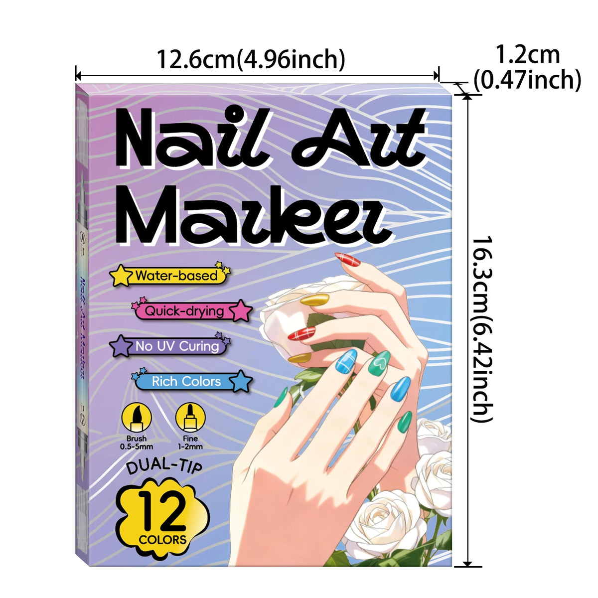 3D Nail Art Pens Set with Dual Tips