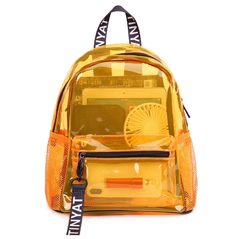 Clear Transparent Backpack for Women – Durable PVC Travel & School Bag