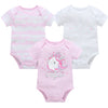 Cotton Short Sleeve Baby Bodysuits – Floral Print, 0-12 Months