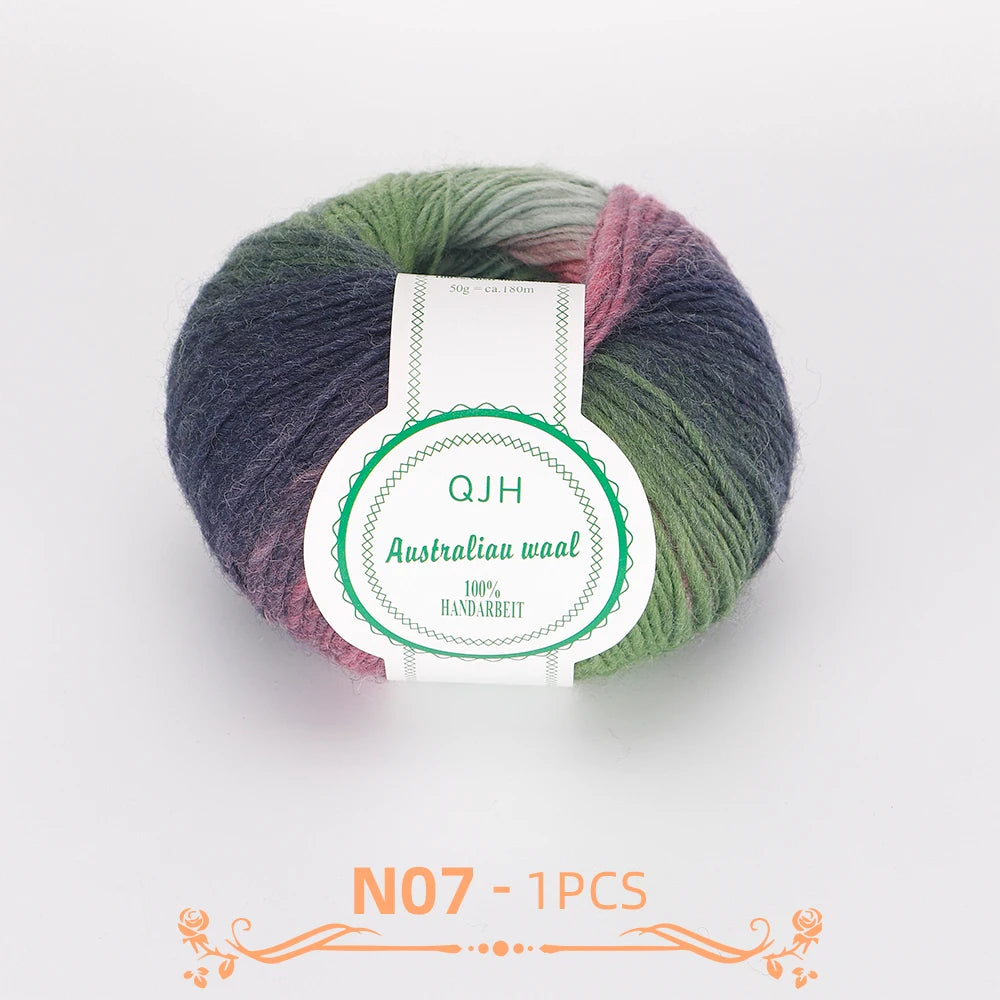 Multicolor Gradient Wool Yarn for Knitting and Crochet