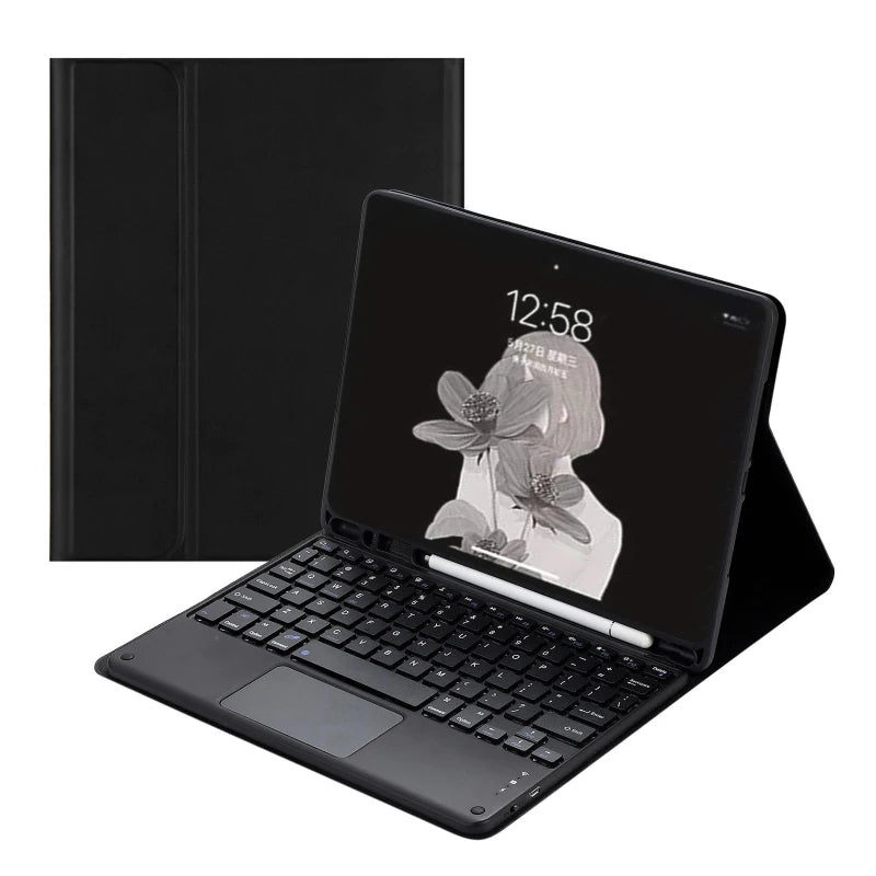 iPad Keyboard Case with Touchpad - Foldable Smart Cover for Multiple iPad Models