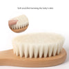 Natural Beech Wood Baby Brush and Comb Set with Soft Wool Bristles