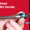 A hand is holding a screwdriver bit handle, demonstrating the changeable head feature of a magnetic quick-change screwdriver 