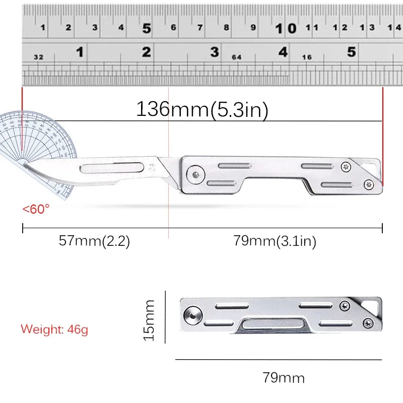 Folding Keychain Knife with 10 Spare Blades