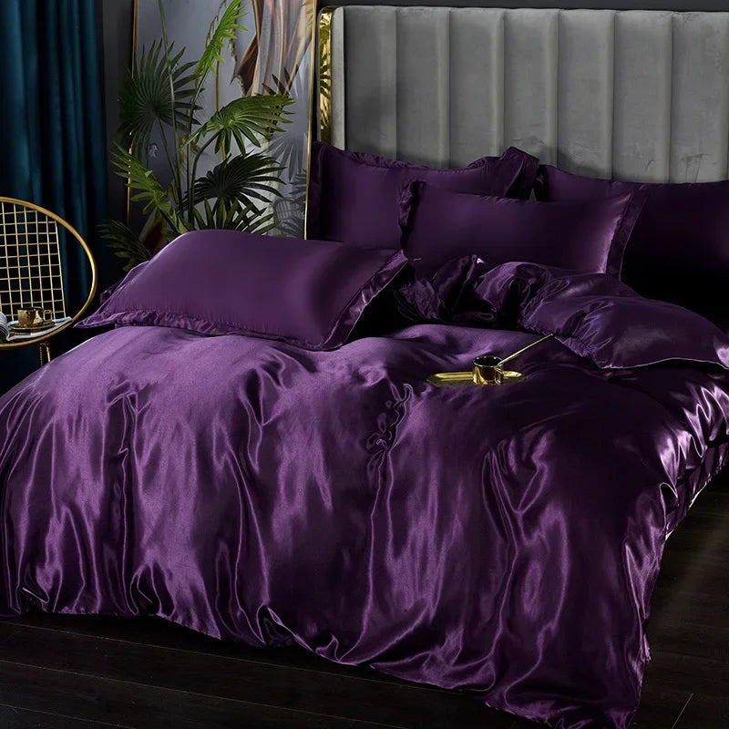 Luxuriöses Satin-Bettwäsche-Set mit Bettbezug