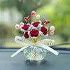 Crystal Glass Rose Dashboard Ornament